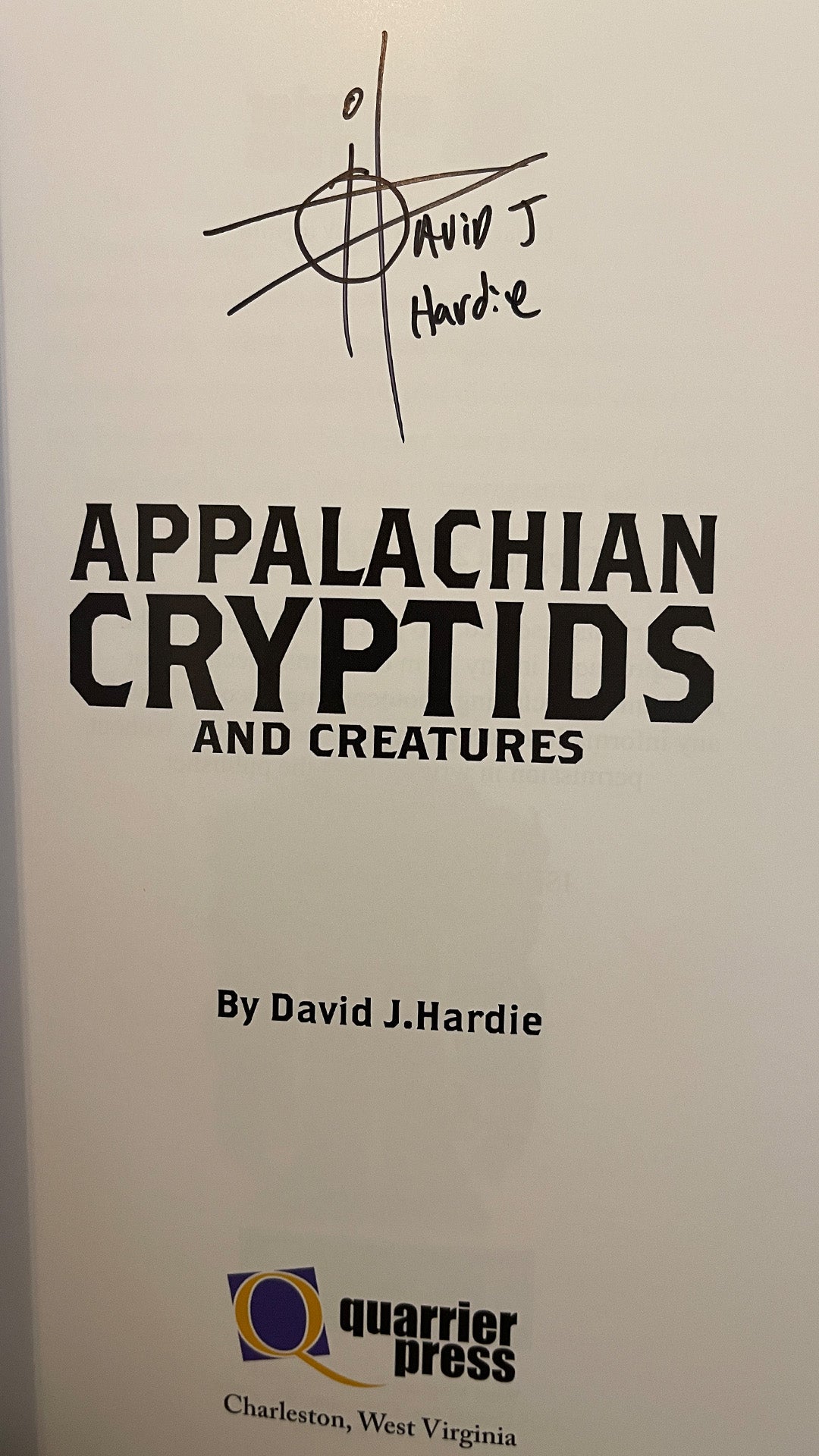 Appalachian Cryptids and Creatures by David J Hardie (BOOK)